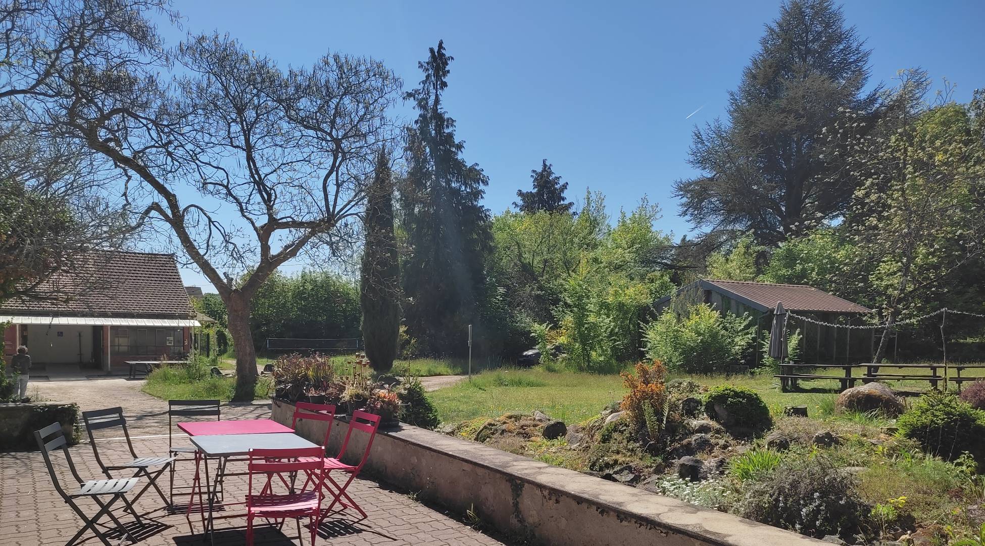 Terrasse, rocaille, table